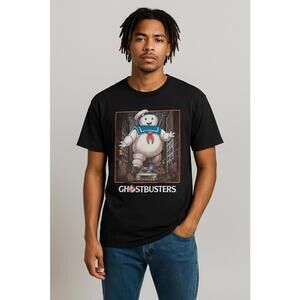 Ghostbusters Stay Puft T-Shirt Mens M Black Graphic Tee Columbia Pictures